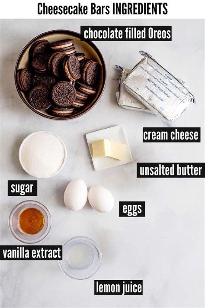 Ingredients for Cheesecake Bars
