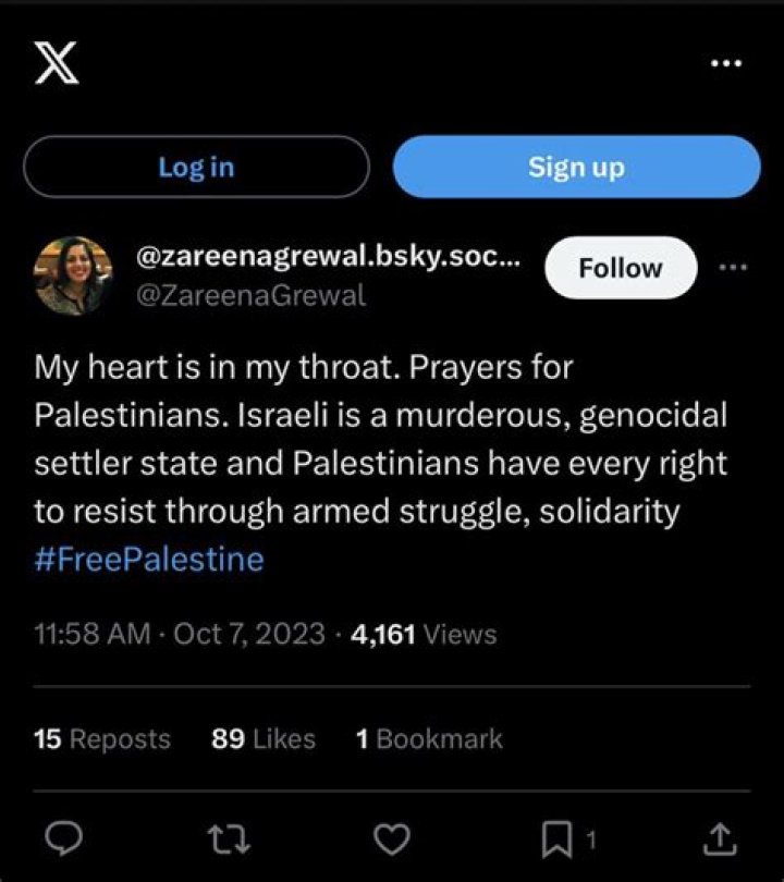 Zareena Grewal: Yale Professor's Twitter Support for Hamas, Simplified - SarkariResult